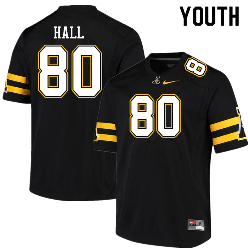 Youth #80 AJ Hall Appalachian State Mountaineers College Football Jerseys Sale-Black